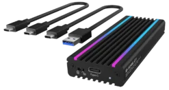 USB Type-C™ kabinet til M.2 NVMe SSD, RGB-belyst
