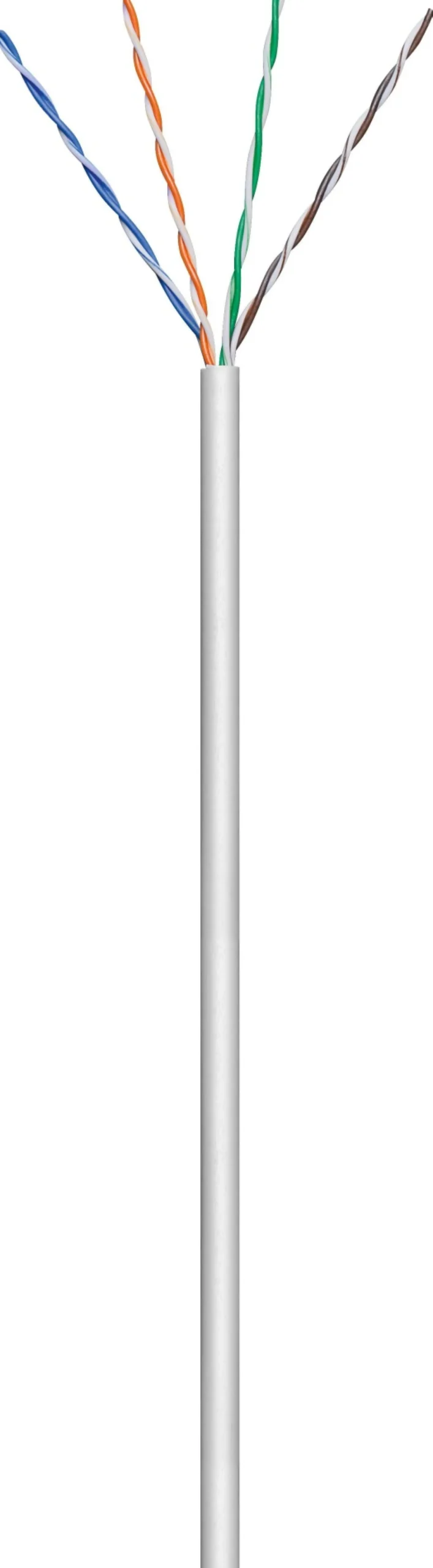 U/UTP CAT5e data-/patchkabel, 100 meter, grå, PVC, Solid AWG 24/1, til hjemme-/indendørsbrug
