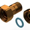 Vandmålerforskuning 3/4" x 1/2", med kontraventil, rødgods (installationssæt inkl. pakninger)