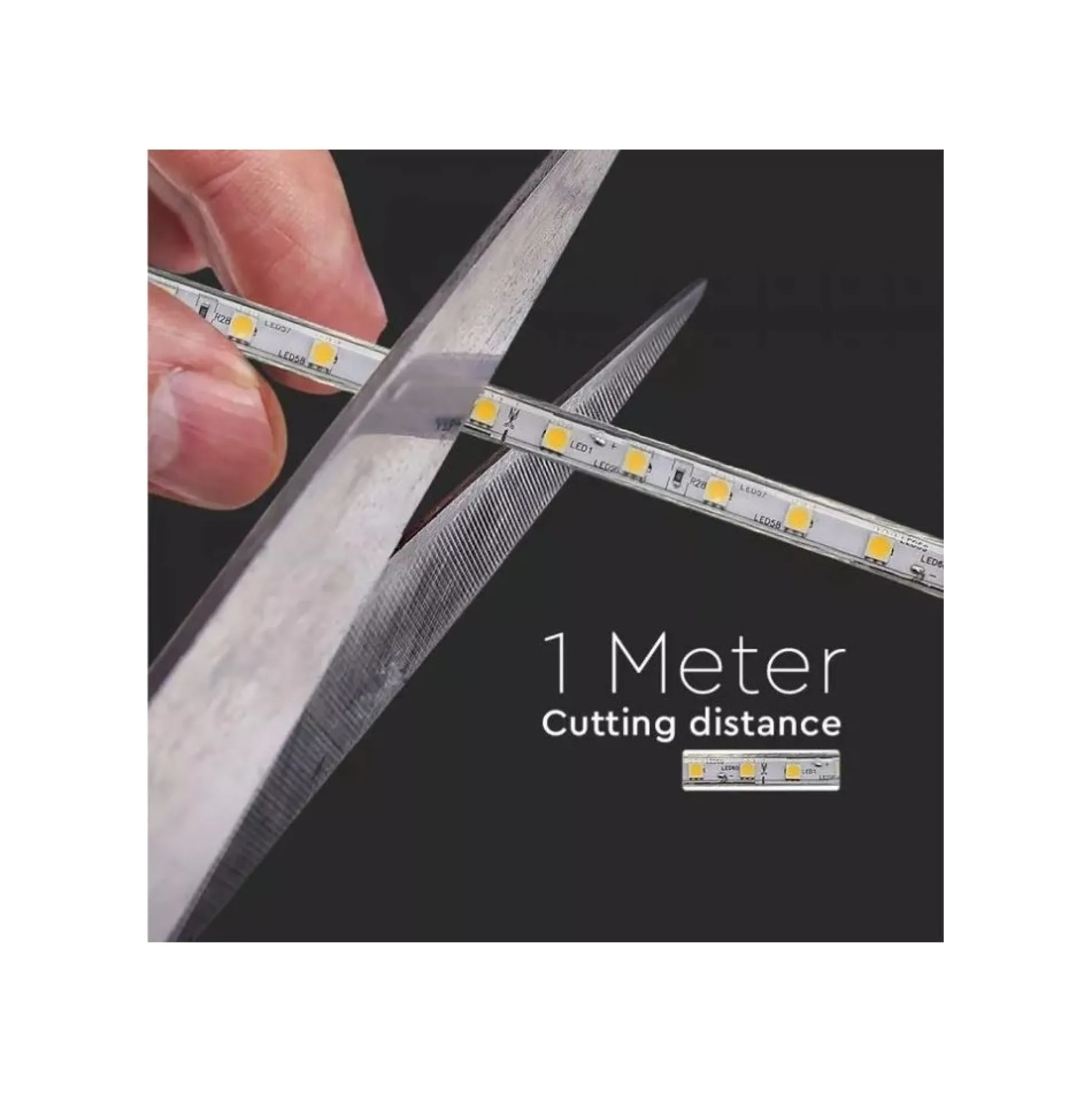 Vandtæt LED strip (Type Q), 230V, IP67, 6W pr. meter, 4000K