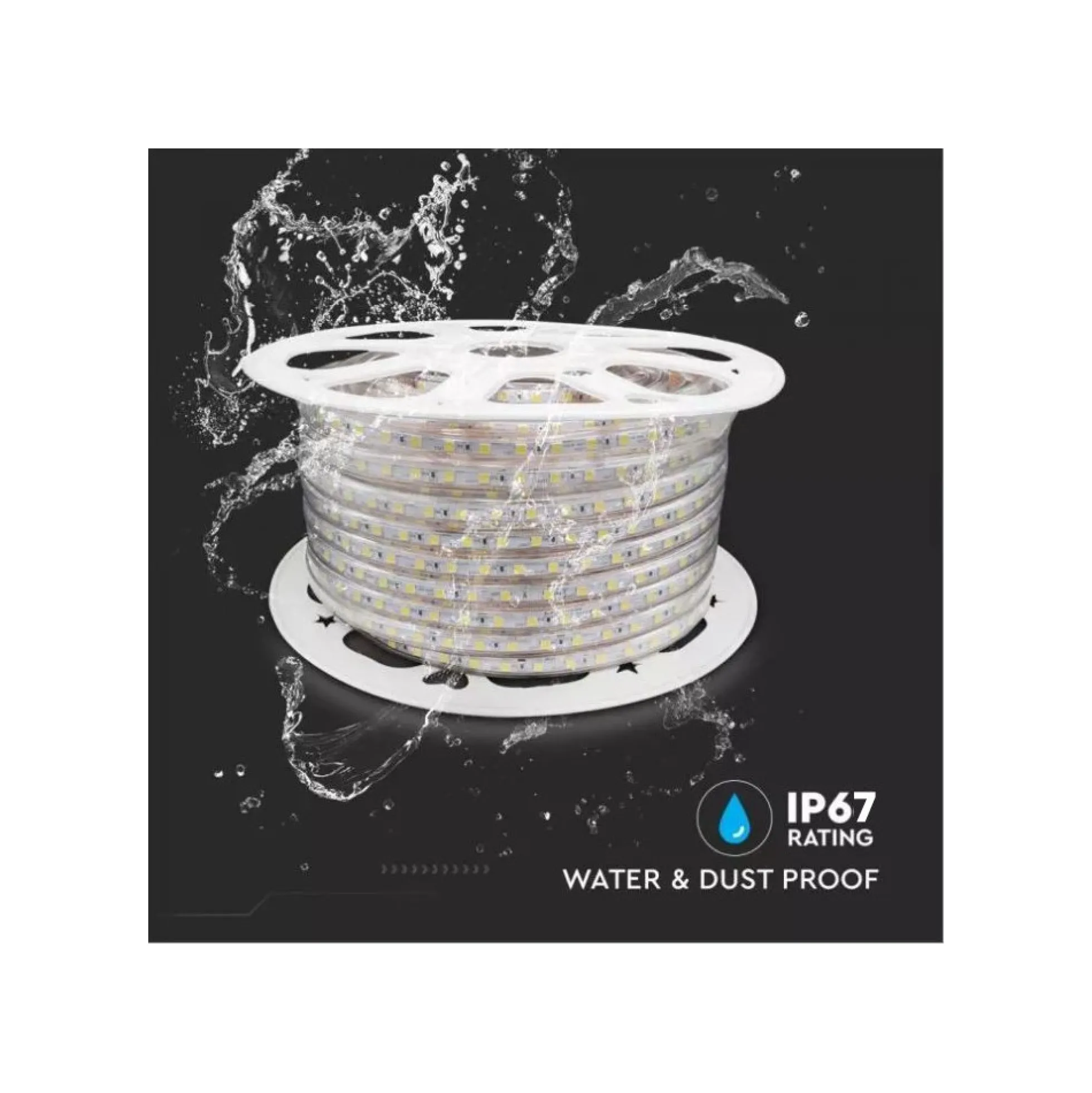 Vandtæt LED strip (Type Q), 230V, IP67, 6W pr. meter, 4000K