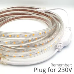 Vandtæt LED strip (Type Q), 230V, IP67, 6W pr. meter, 4000K