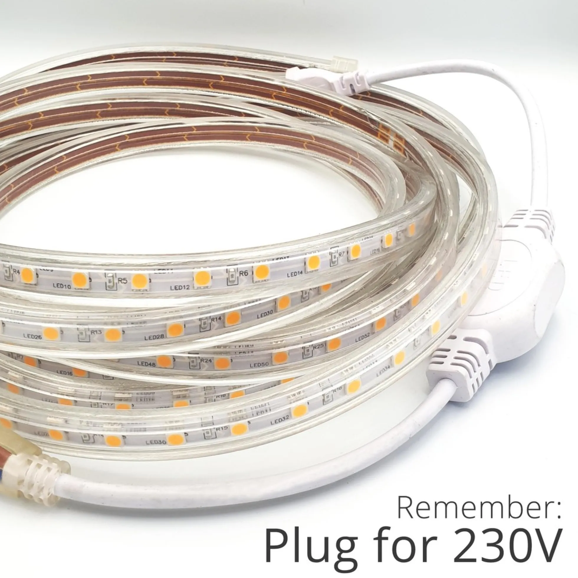Vandtæt LED strip (Type Q), 230V, IP67, 6W pr. meter, 4000K