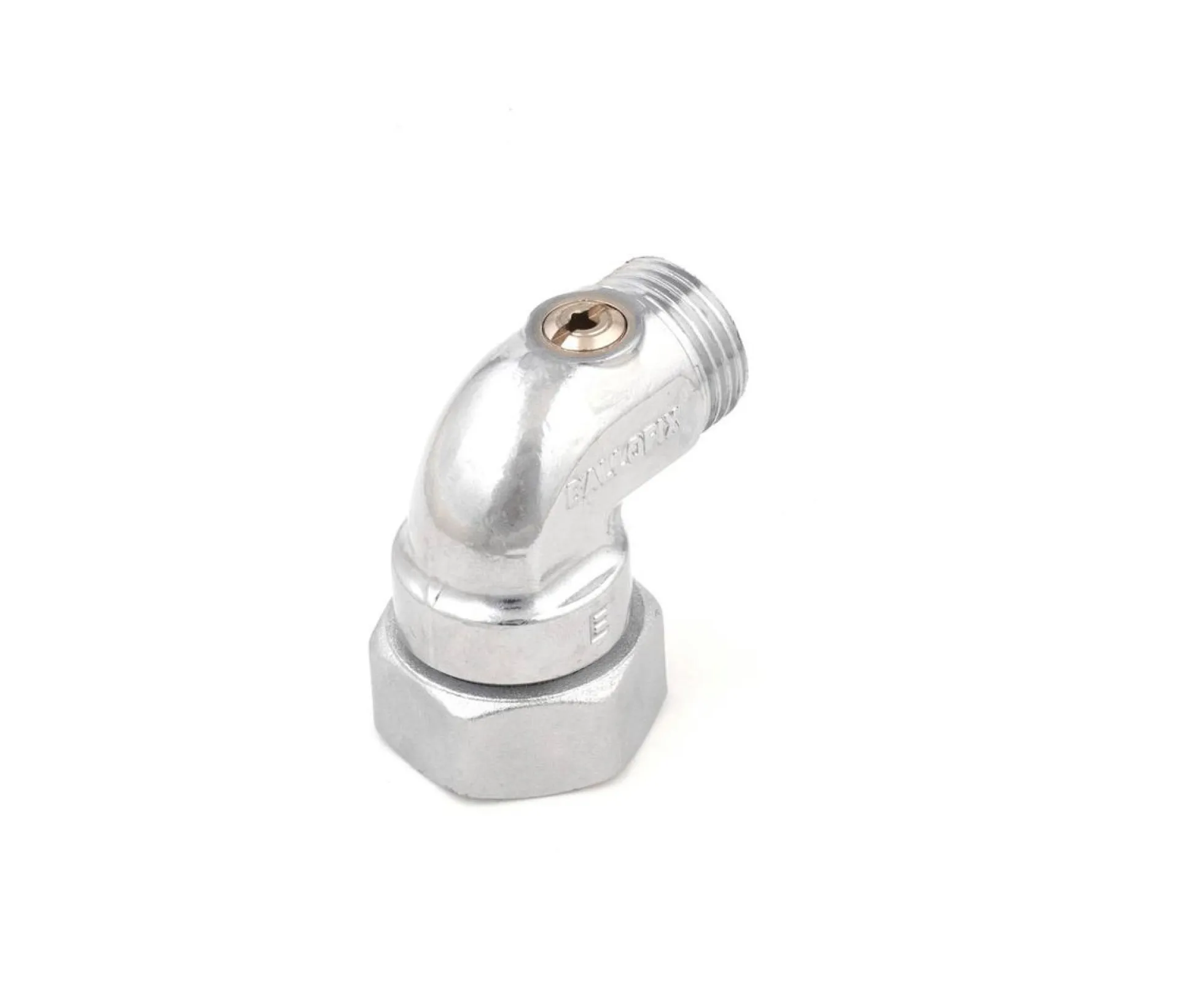 Vano-vinkel 3/4" x 1/2" med afspærring, forkromet