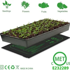 Varmemåtte til forspiring af frø, 8W, 10 x 52,5 cm, 1,8 meter ledning, 45W