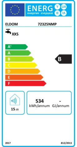 Varmtvandsbeholder, 10 l, El, 2 kW, til ophængning over håndvask, rør ned, emalje, energiklasse B