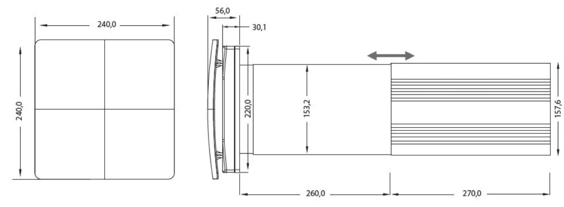 Vega-Flow Basic ventilator med varmegenvinding, op til 20m2 inkl. rist - Andersen Electric