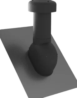 Ventilationshætte Ø125, sort med fast flash + kondensindsats