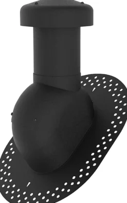 Ventilationshætte Ø125, sort m/ flange til tagpap + kondensindsats