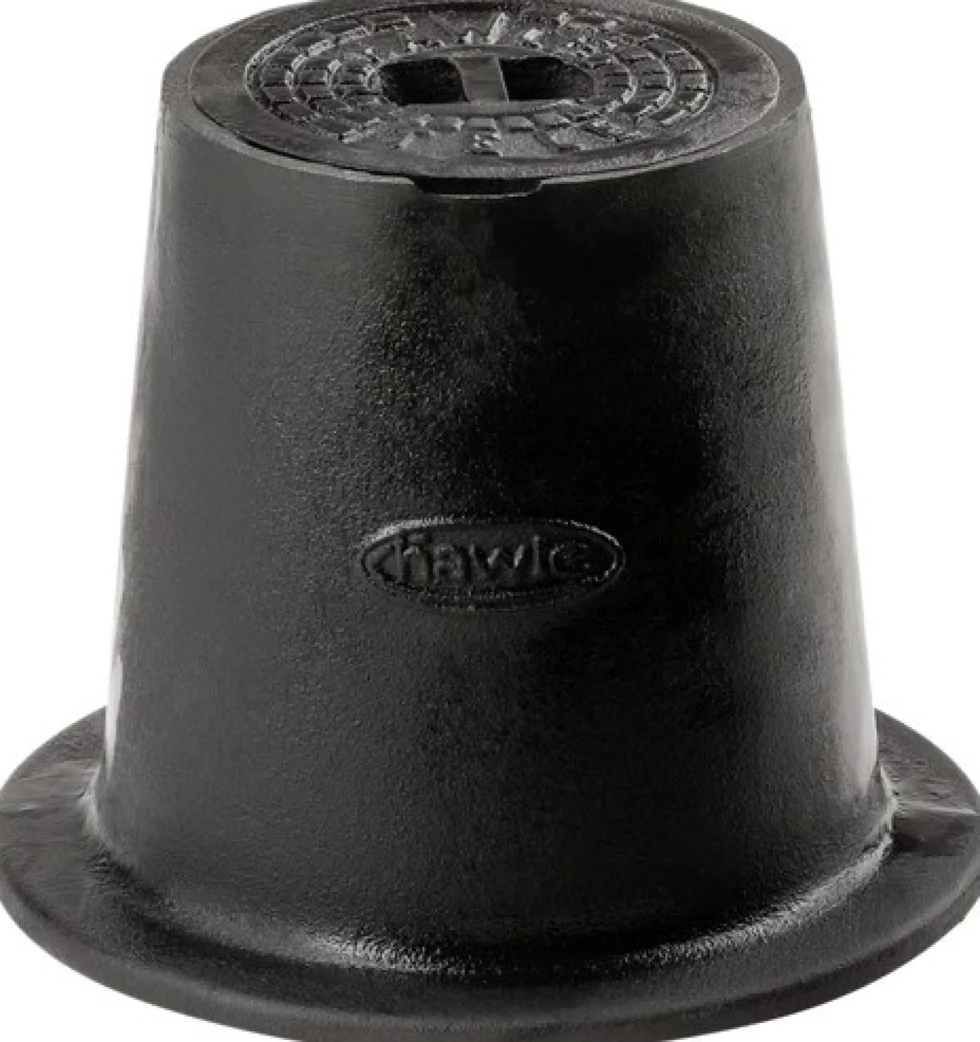 Ventildæksel til hovedledningsventil, type 2050, støbejern, sort - Hawle