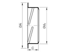 Ventilramme, 200mm, galvaniseret, stål - Lindab