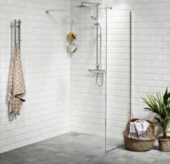Vetro brusevæg, 50 cm, 6 mm klart hærdet glas, EasyClean