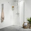 Vetro brusevæg, 60 cm, 6 mm klart hærdet glas, EasyClean