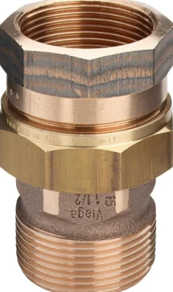 Viega 3/4" union, med pakning - Rødgods Silicium Bronze, muf/nip