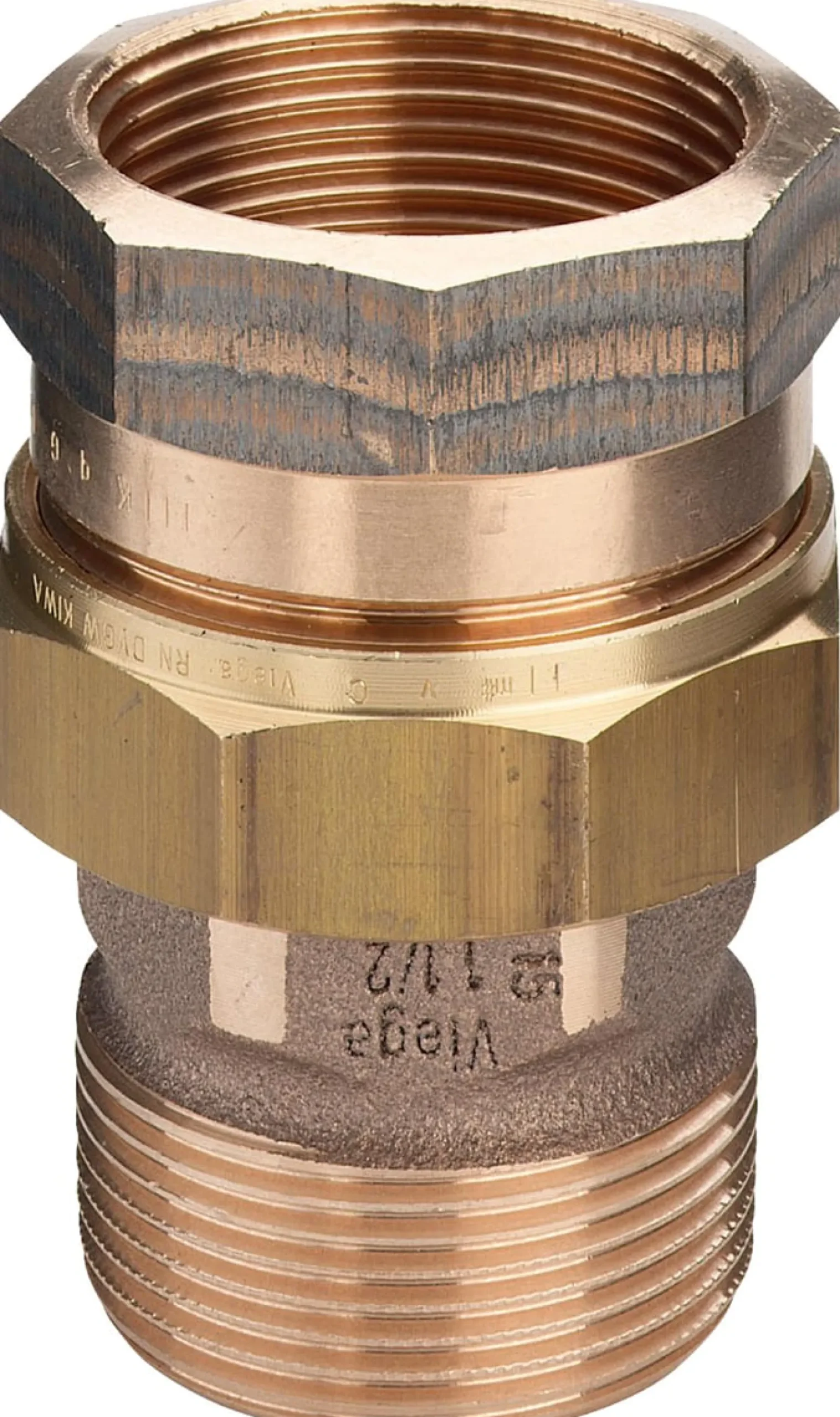 Viega 3/4" union, med pakning - Rødgods Silicium Bronze, muf/nip