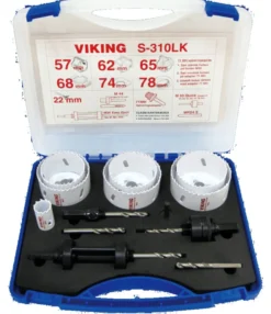 Viking S-310LK hulsavssæt til elektrikeren, 7 hulsave, 3 holdere