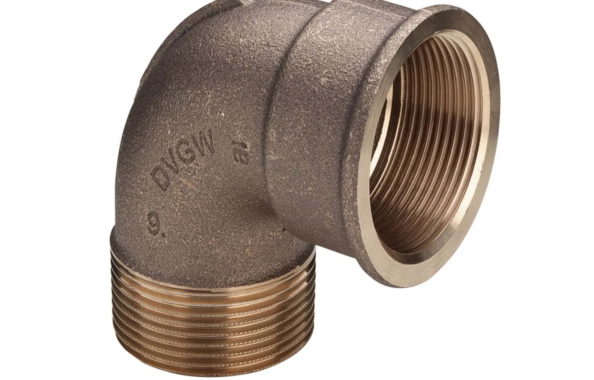 Vinkel 90°, 3/4" muffe/nippel, rødgods silicium bronze