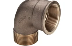 1/2" vinkel 90°, muffe/nippel, rødgods, silicium bronze