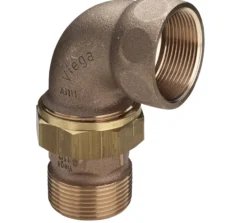 Vinkelunion, 1/2" rødgods, 90°, DVGW