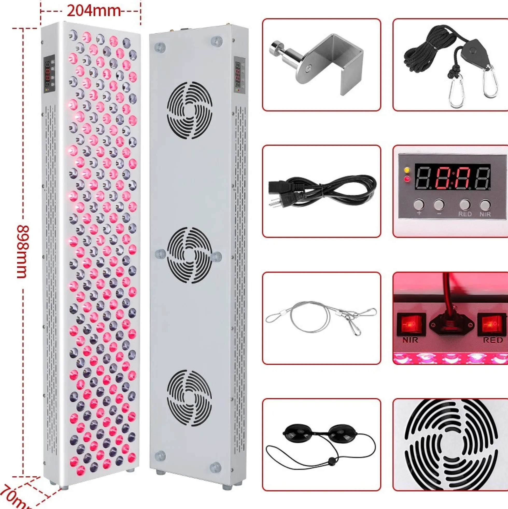 Vitality PRO 1000 Infrarød Lysterapi, 300W panel, 230V, hvid