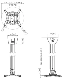 Vogel's PPC 15485 projektor-loftbeslag teleskopisk 85-135 cm