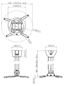 Vogel's PPC 2585 projektor-loftbeslag teleskopisk 85-135 cm