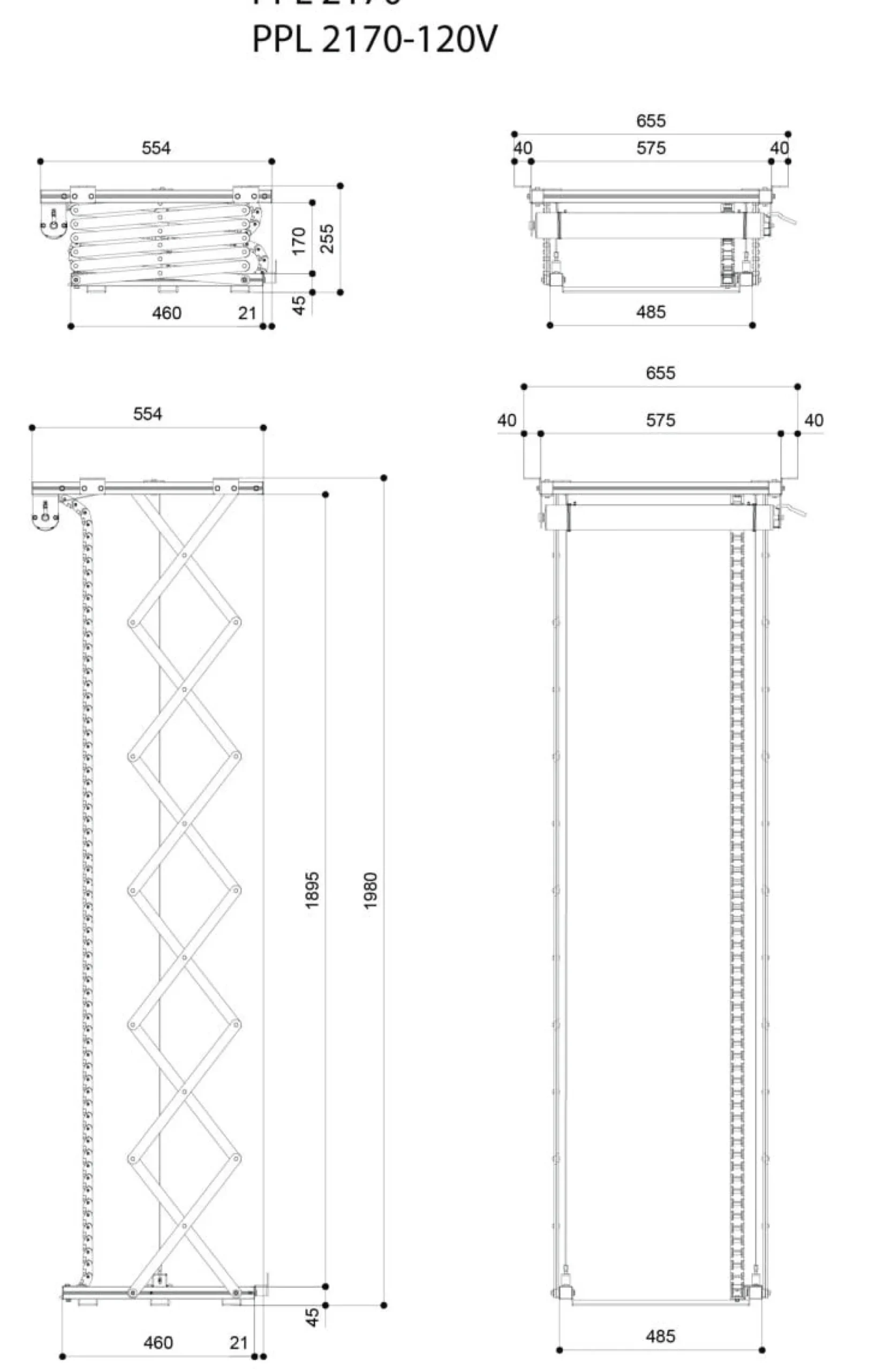 Vogel's PPL 2170 projektor-liftsystem