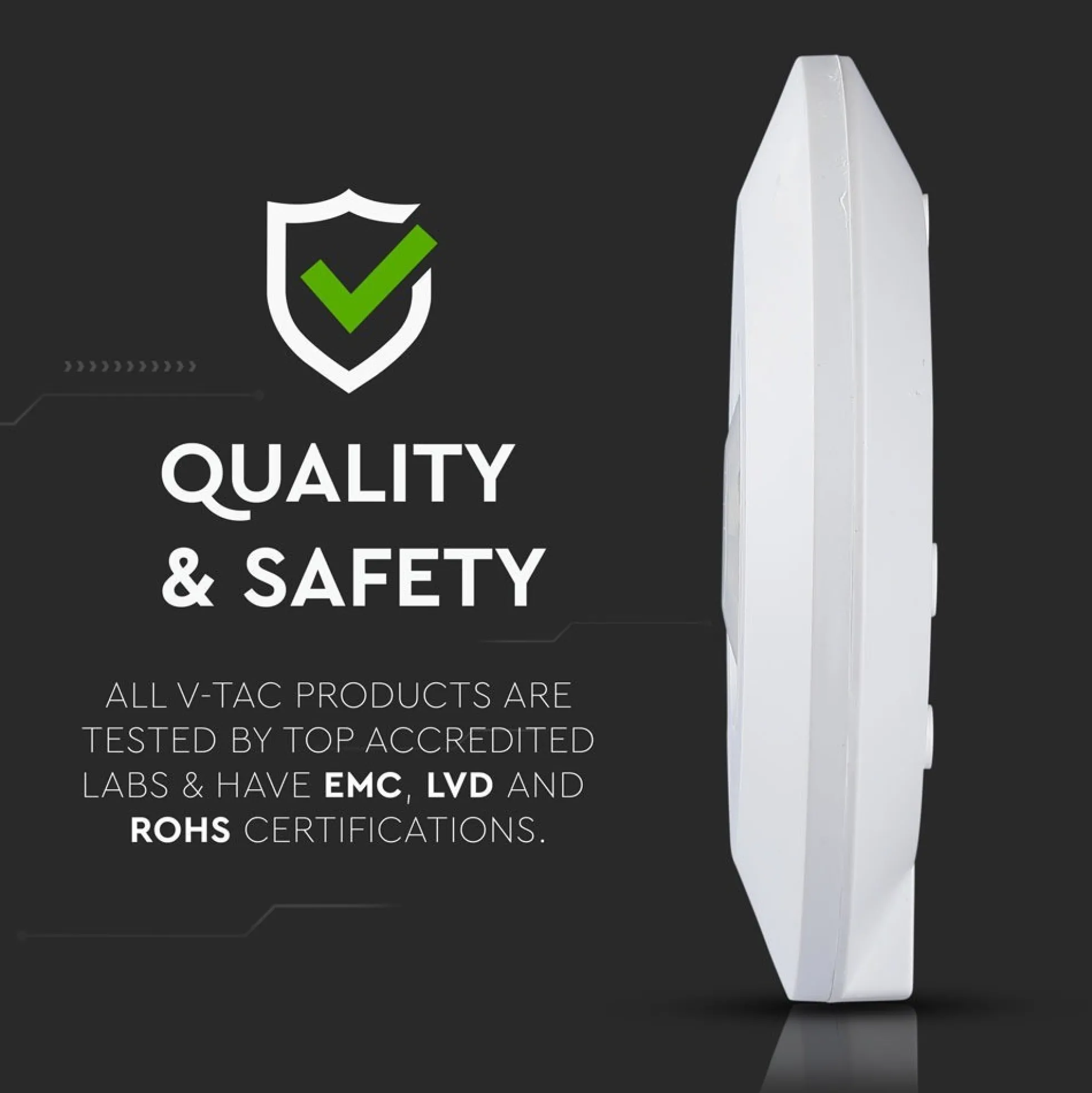 V-Tac Bevægelsessensor 360° PIR, 1000W, 6 meter, IP20, indendørs, 230V