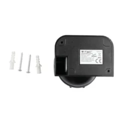V-Tac bevægelsessensor - sort, LED-venlig, udendørs PIR infrarød bevægelsessensor med IP44, 230V input