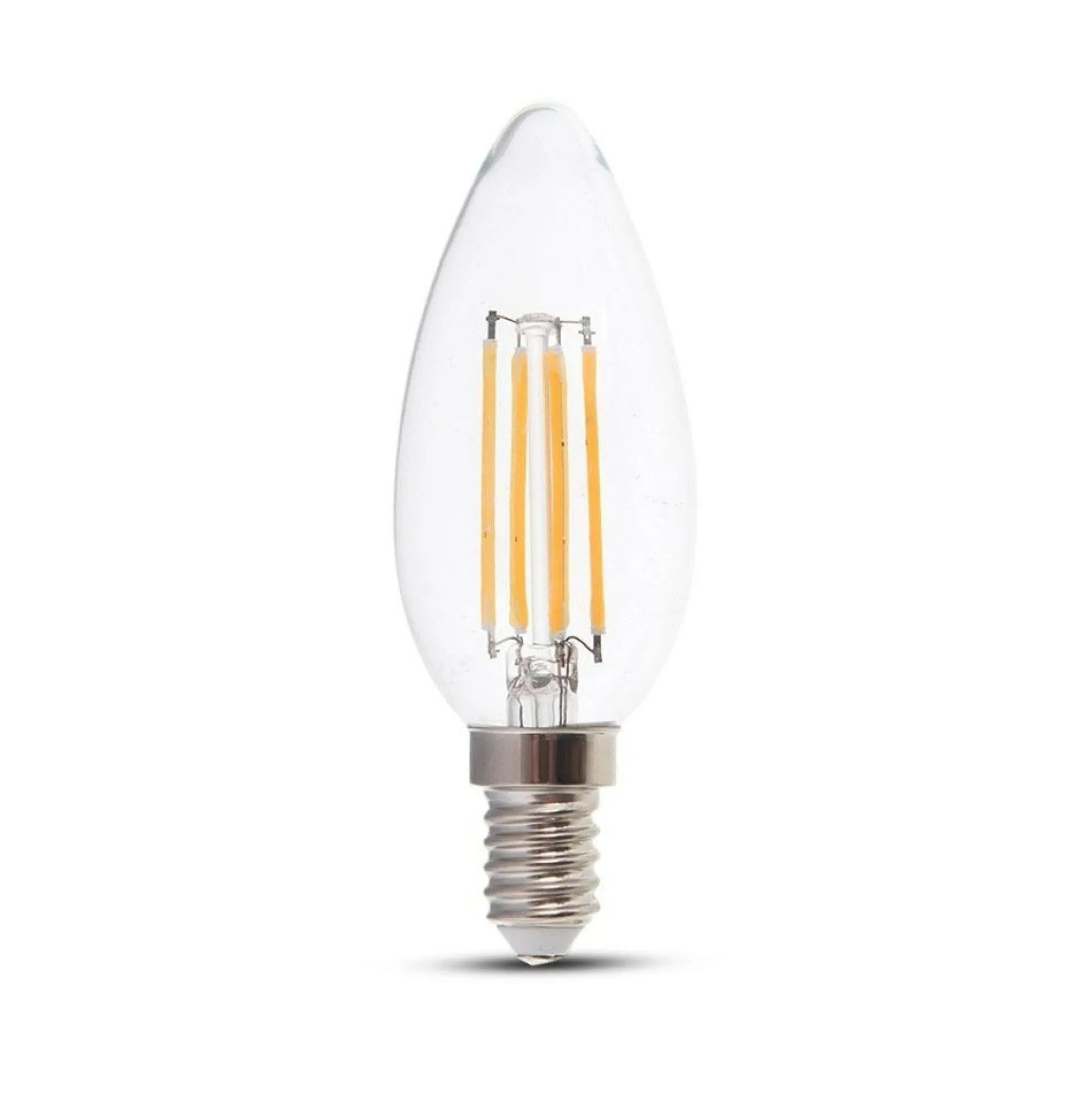 V-Tac E14 4W LED kertepære med kultråd, 400 lumen, 2700K, ikke dæmpbar