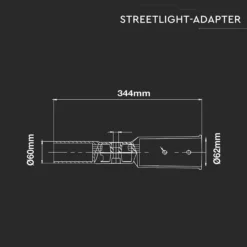V-Tac justerbart beslag til gadelamper, Ø62mm / Ø60mm