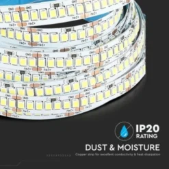 V-Tac LED-strips - dæmpbar, 5 meter, 150lm/W, 24V, RA80, IP20,