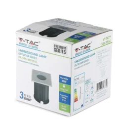 V-Tac nedgravningsspot, firkantet, aluminium, GU10 fatning, IP65