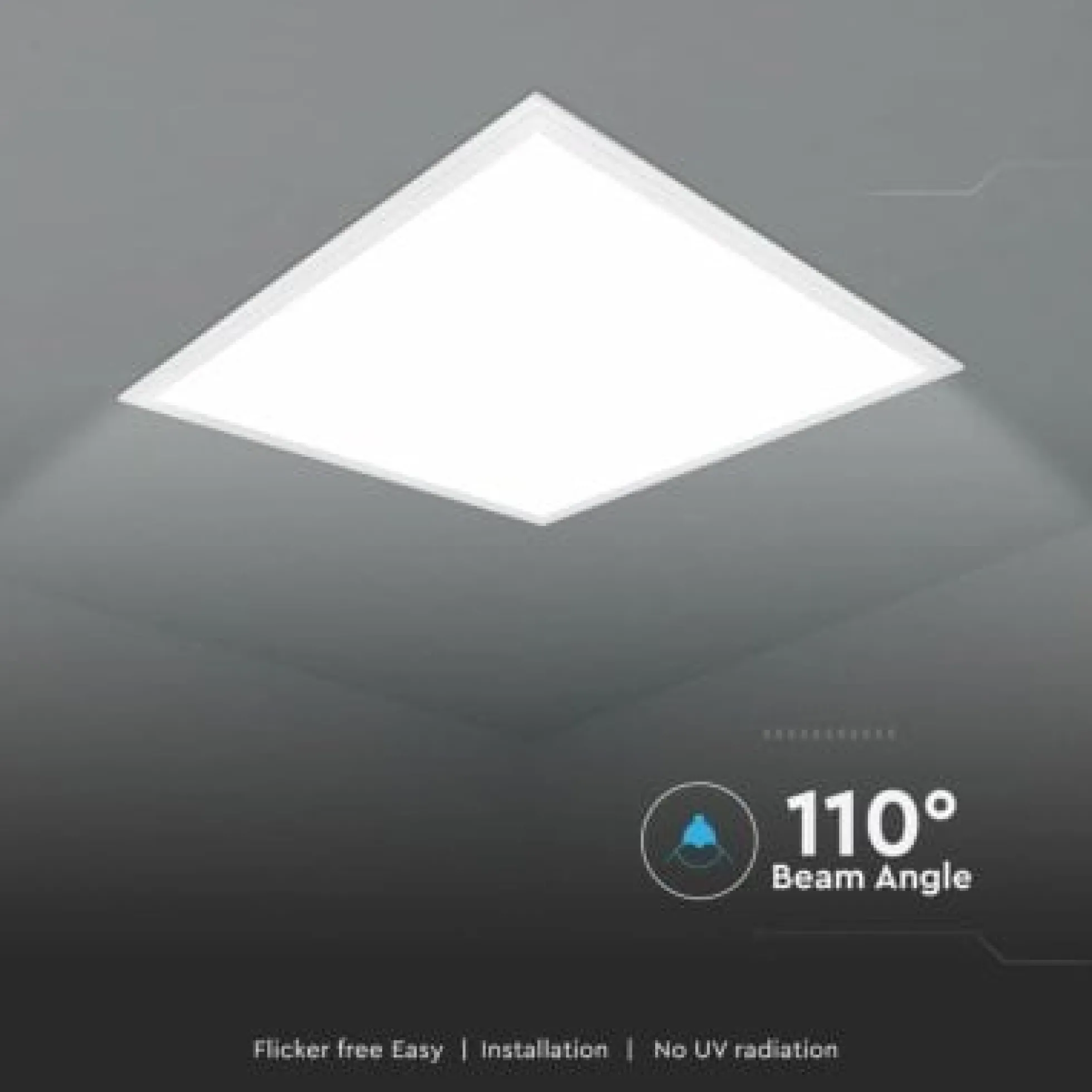 V-TAC Samsung LED-panel 60x60 cm, 4000K, 29W, 3480lm, CRI80, hvid kant, flicker free (restsalg)
