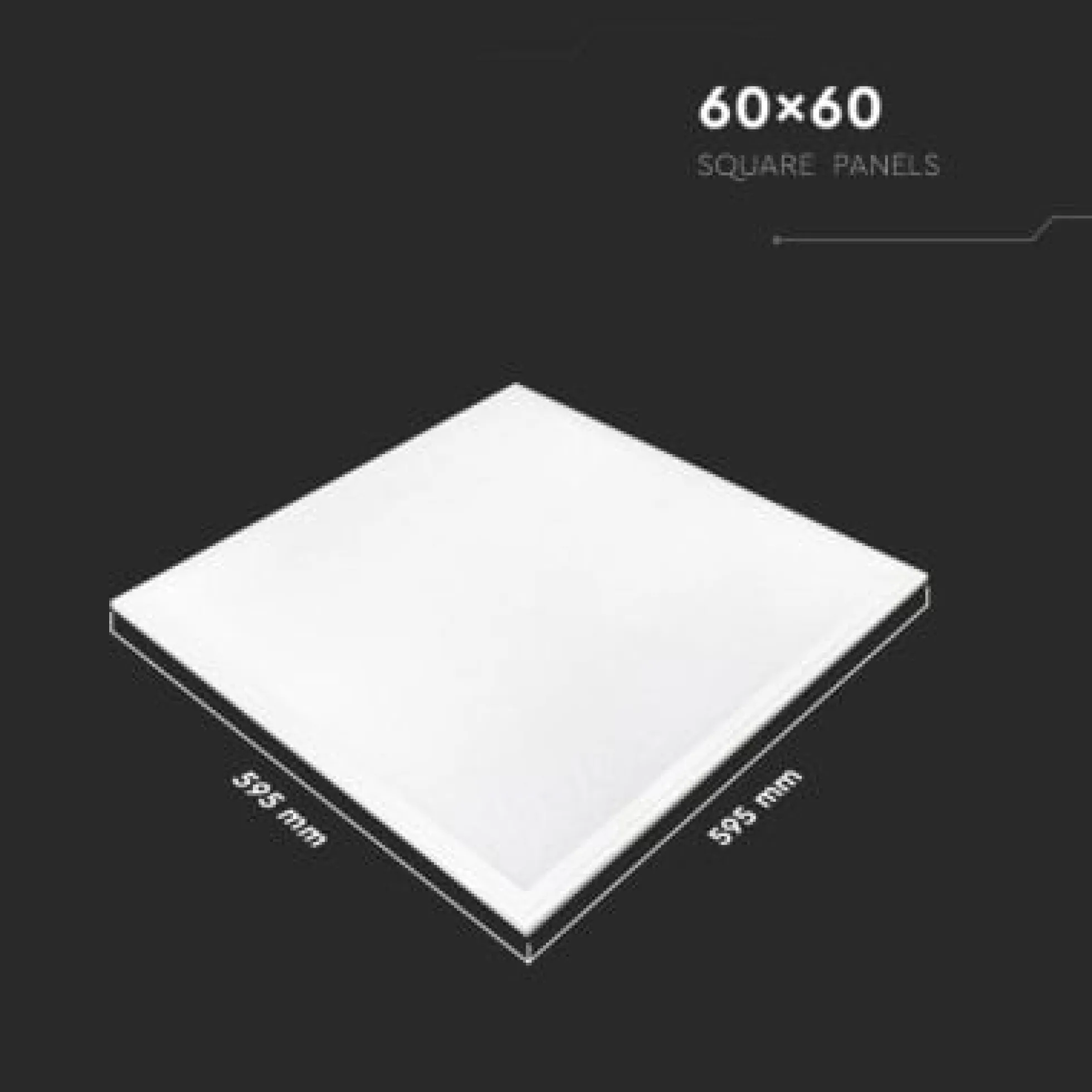 V-TAC Samsung LED-panel 60x60 cm, 4000K, 29W, 3480lm, CRI80, hvid kant, flicker free (restsalg)