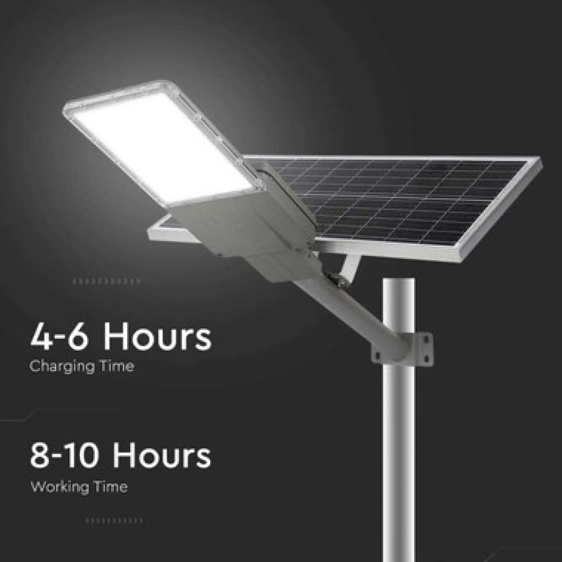 V-Tac Solcelle gadelampe LED - Inkl. fjernbetjening, IP65 - 60W, 3000lm, RA80
