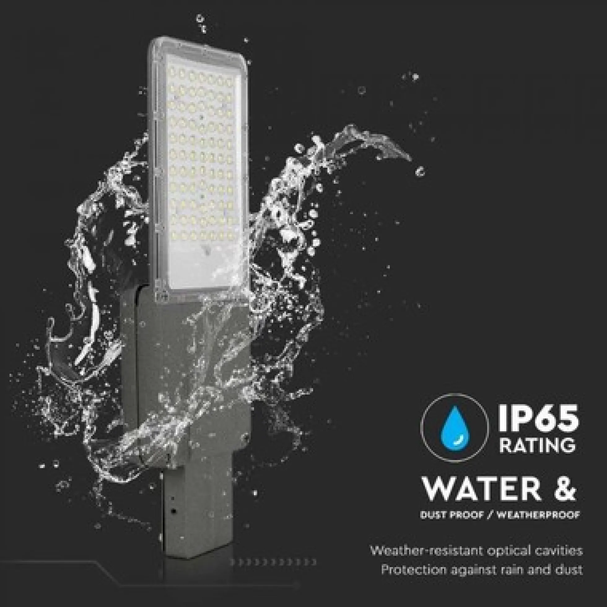 V-Tac Solcelle gadelampe LED - Inkl. fjernbetjening, IP65 - 60W, 3000lm, RA80