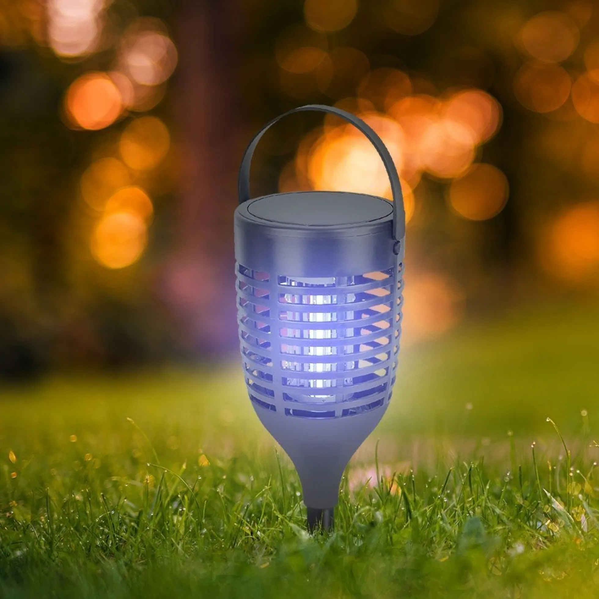 V-Tac solcelle insektlampe, sort, 3-i-1, IP24