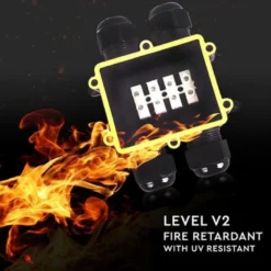 V-TAC Vandtæt Samleboks til Videresløjfning, IP68, 4 forskruninger / 113 x 93 mm