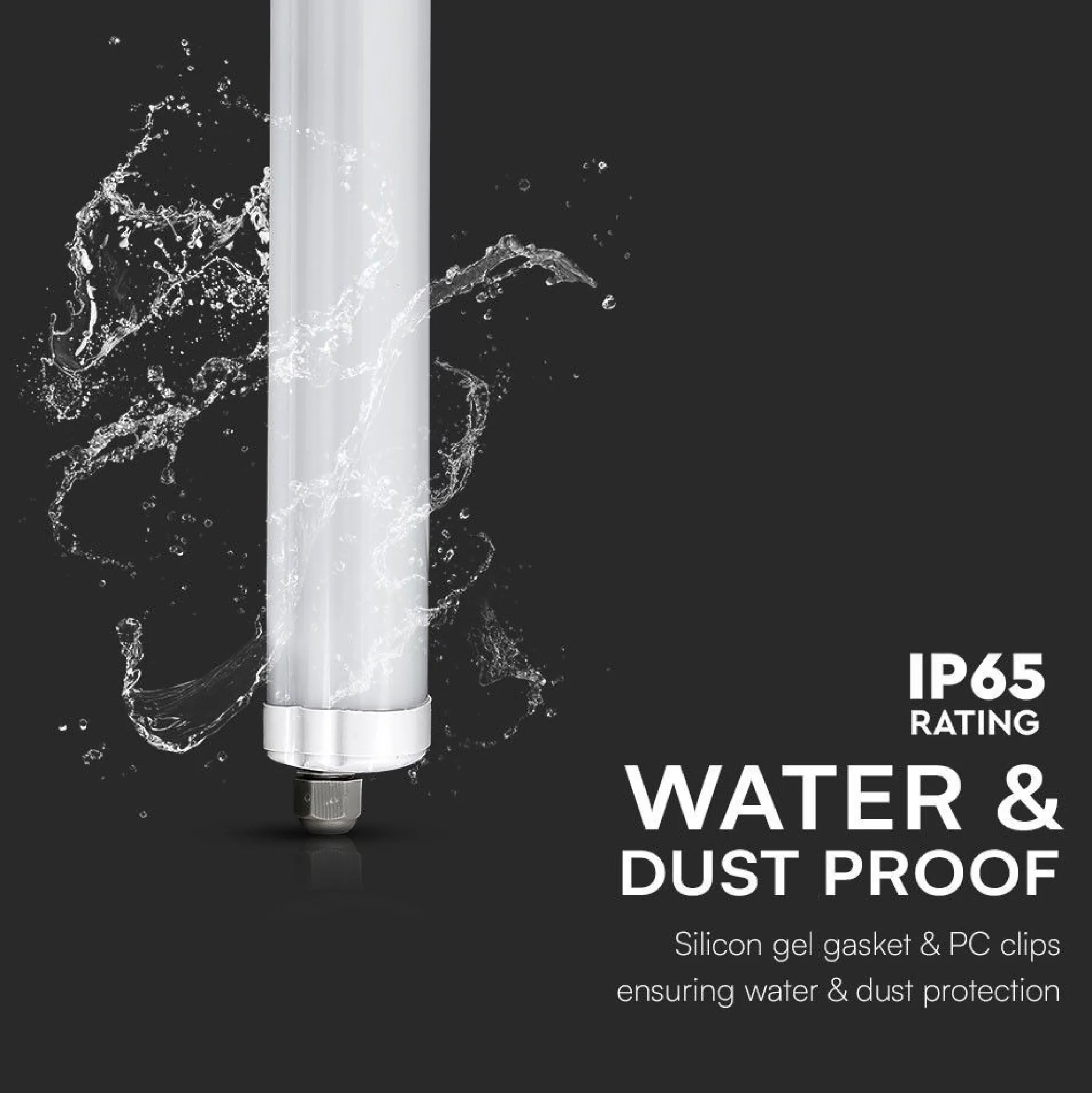 V-Tac vandtæt 36W LED armatur, 120 cm, 120lm/W, Samsung LED chip, IP65, 230V