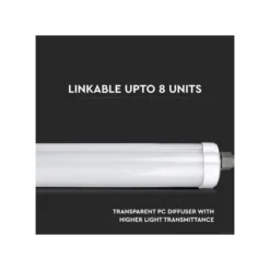 V-Tac vandtæt 36W LED armatur, 120 cm, 120lm/W, Samsung LED chip, IP65, 230V