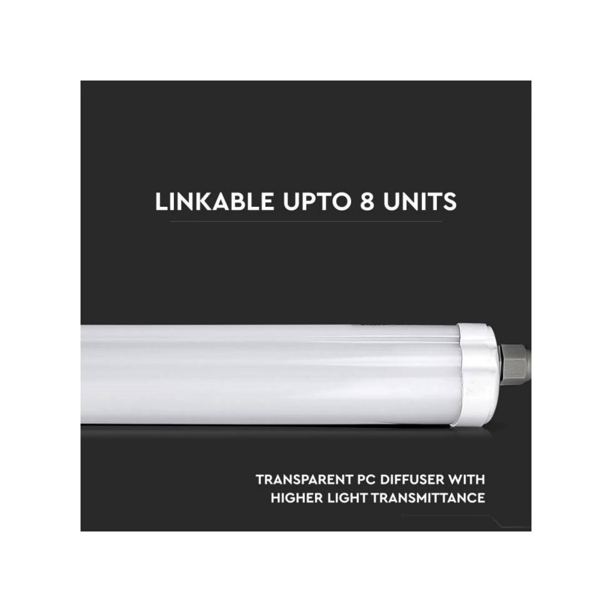 V-Tac vandtæt 36W LED armatur, 120 cm, 120lm/W, Samsung LED chip, IP65, 230V