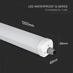 V-Tac vandtæt 36W LED armatur, 120 cm, 120lm/W, Samsung LED chip, IP65, 230V