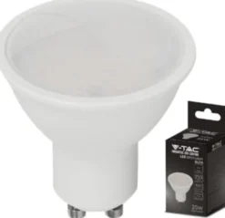 V-TAC 3W GU10 LED-pære, 3000K, 250lm, RA80, 230V