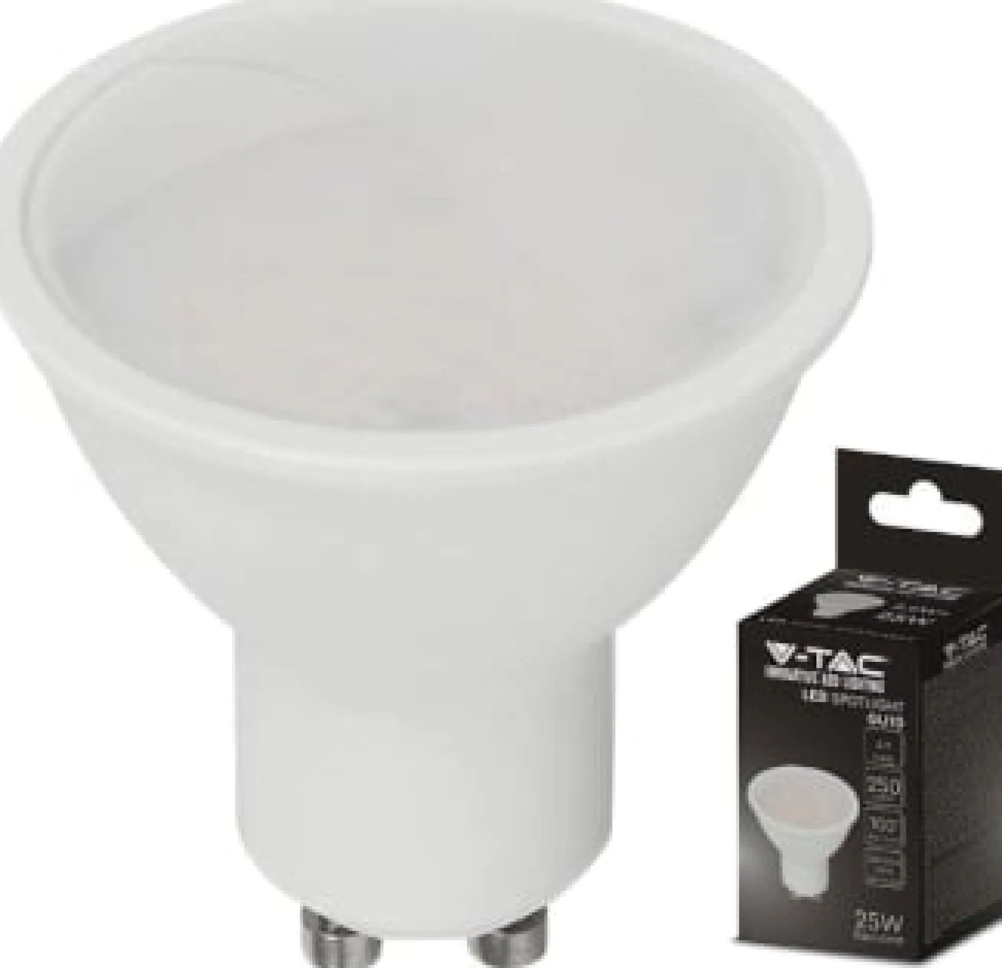 V-TAC 3W GU10 LED-pære, 3000K, 250lm, RA80, 230V