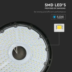V-Tac 150W LED high bay, Samsung LED chip, IP65, 4000K, 17300 lumens, 90° spredning, 230V (restsalg)