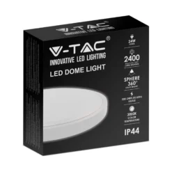 V-Tac 24W LED loftslampe, Ø29,5cm, Højde: 5,5cm, hvid kant, neutral kulør