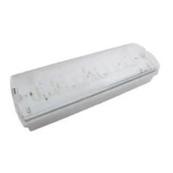 V-Tac 3W LED nødbelysning med væg/loft montering, inkl. batteri og piktogrammer - 140 lumen, IP65 (udgået)
