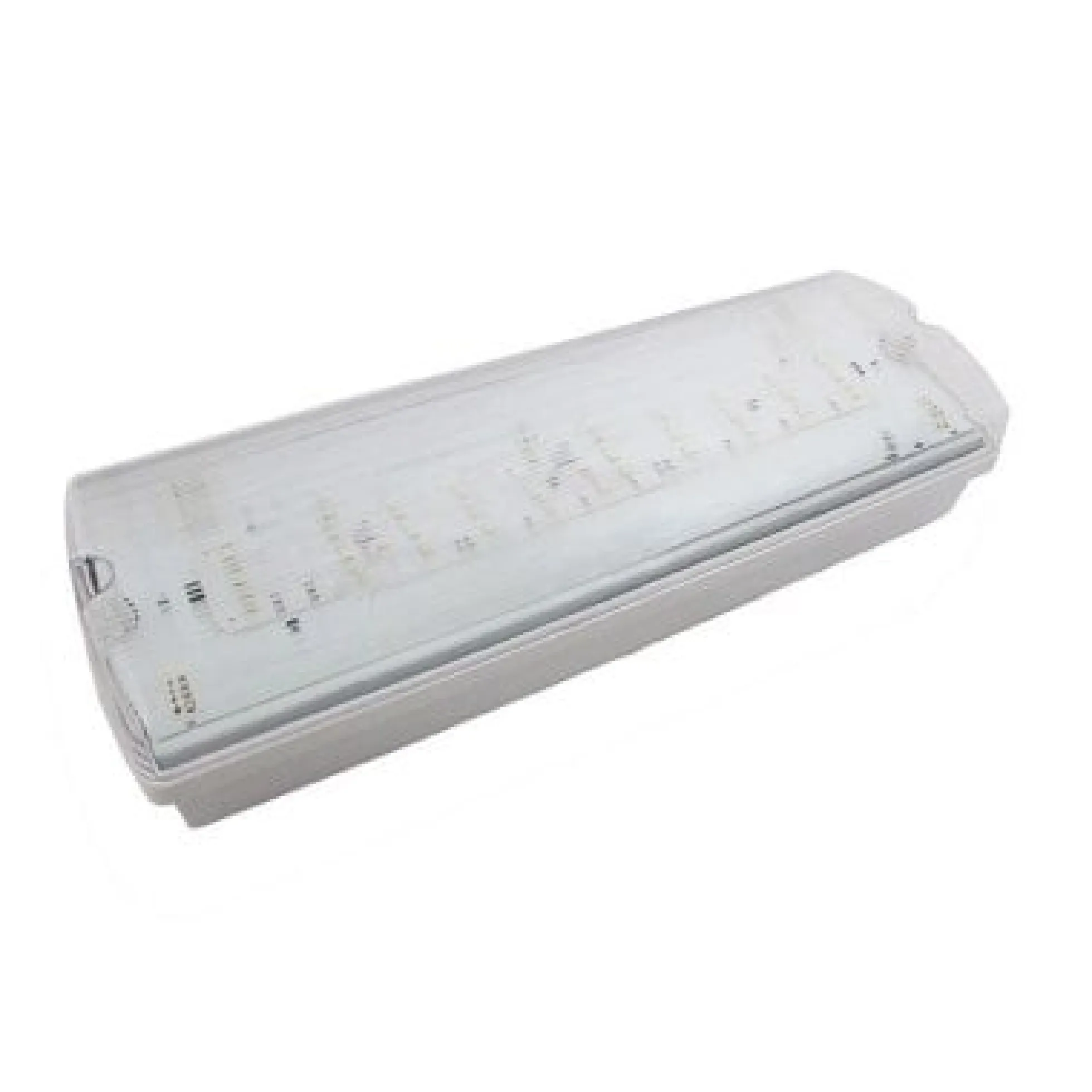 V-Tac 3W LED nødbelysning med væg/loft montering, inkl. batteri og piktogrammer - 140 lumen, IP65 (udgået)