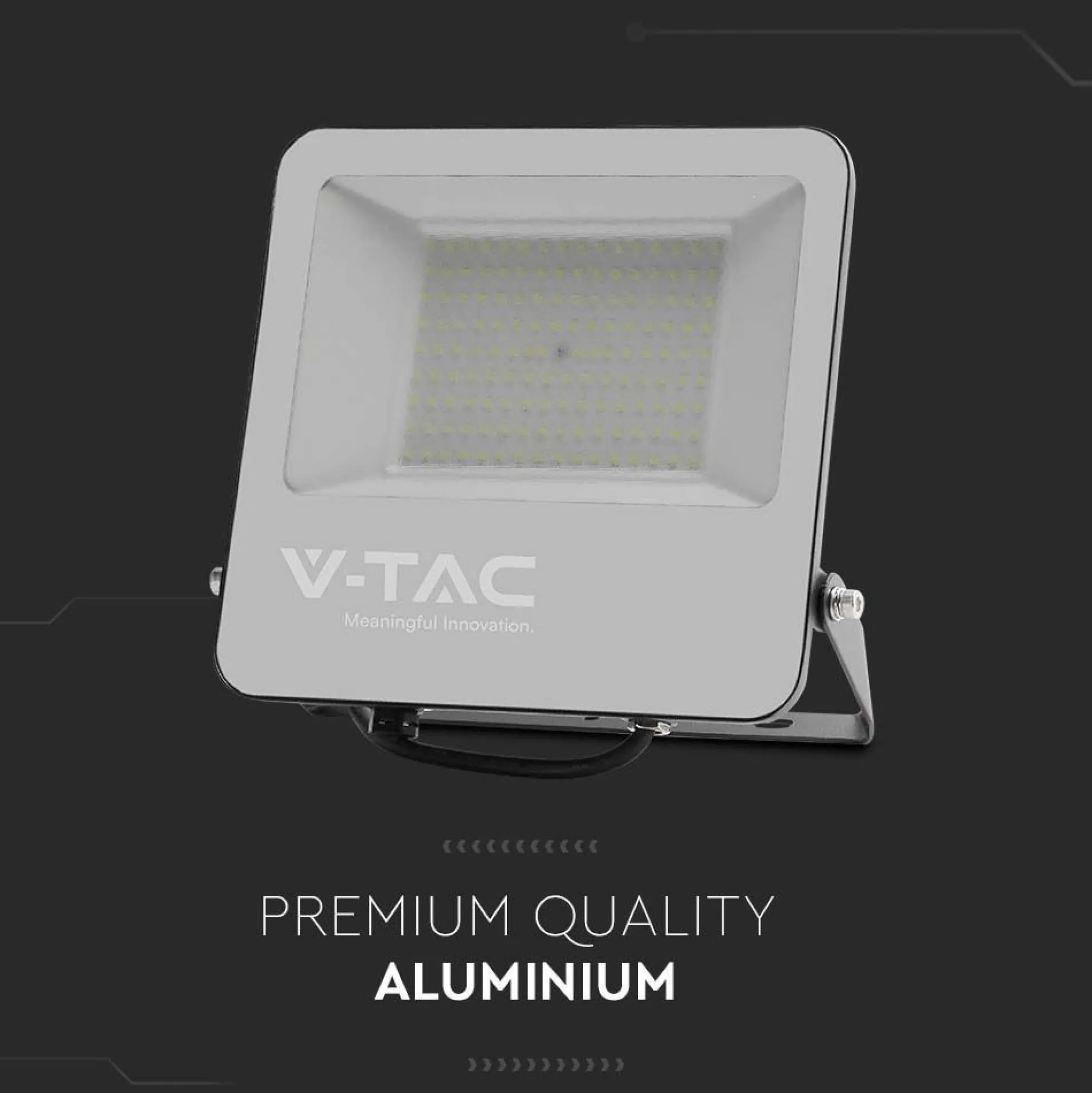 V-Tac 100W LED projektør, 185lm/W, arbejdslampe, udendørs, sort, kold hvid